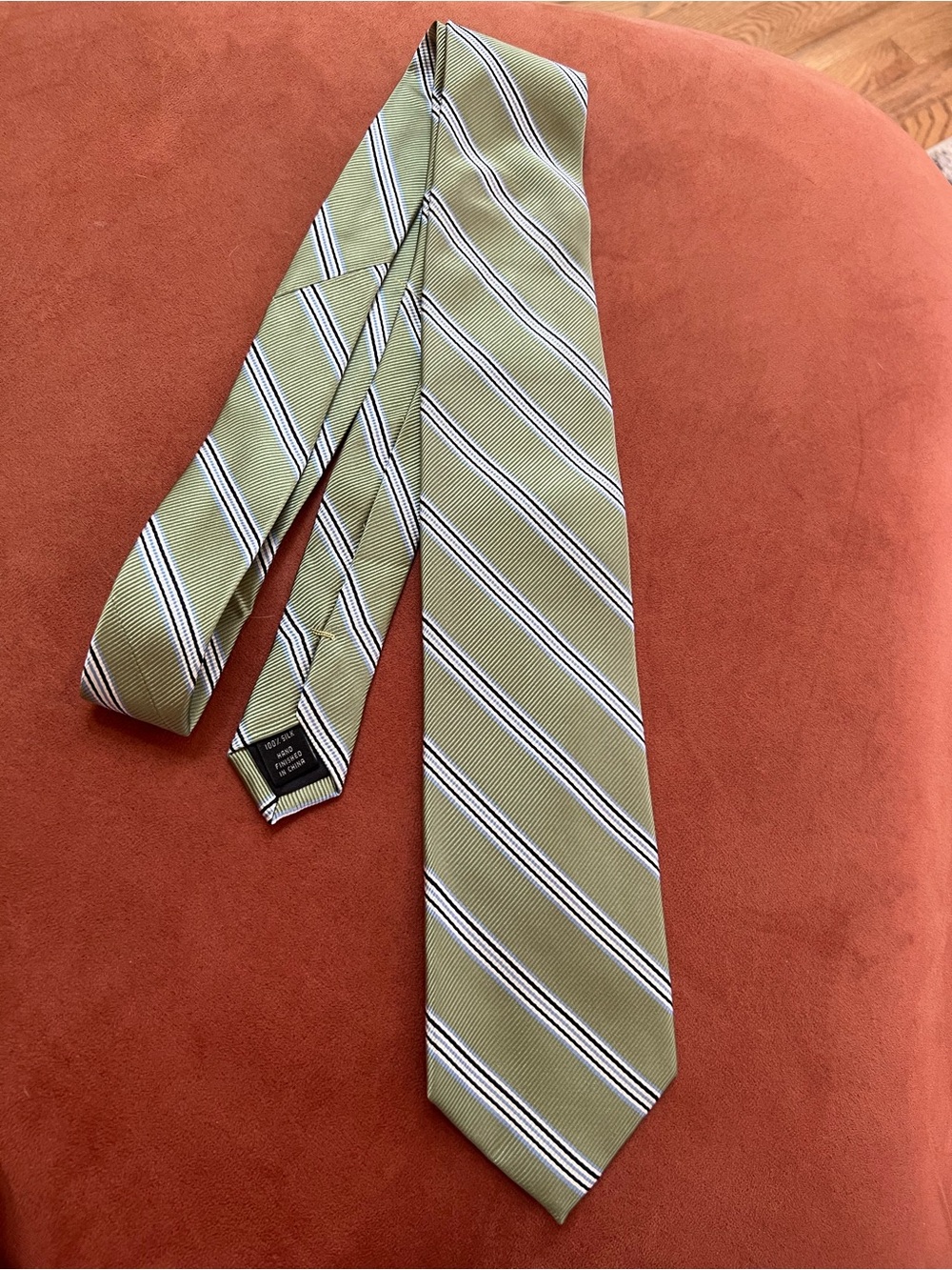 Jos. A. Bank Olive Green Striped Tie